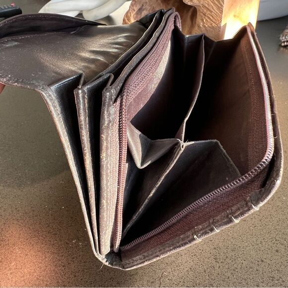 JUST CAVALLI  Brown Leather Wallet Credit Card slots - Picture 5 of 8